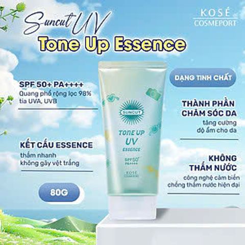 (Nhật) Kem Chống Nắng Kose Suncut Nâng Tông Da Kiềm Dầu Mịn Mướt Siêu Thơm Chỉ Số Chống Nắng Cao SPF 50+ PA++++