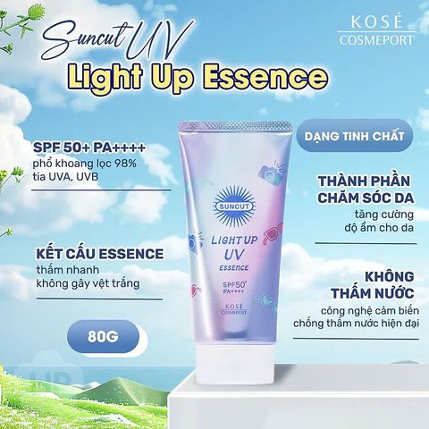 (Nhật) Kem Chống Nắng Kose Suncut Nâng Tông Da Kiềm Dầu Mịn Mướt Siêu Thơm Chỉ Số Chống Nắng Cao SPF 50+ PA++++