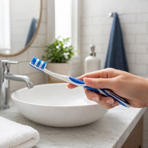Bàn chải Dontodent Hoch-Tief Mittel 3 cái lông trung bình Đức