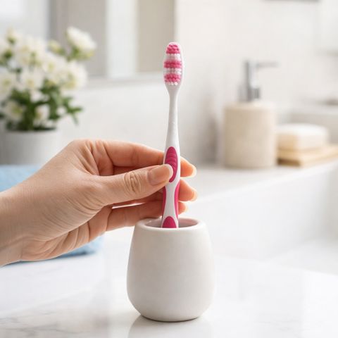 Bàn chải Dontodent Hoch-Tief Mittel 3 cái lông trung bình Đức