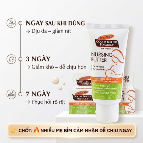Kem dưỡng núm ti Palmer's Cocoa Butter Formula Nursing Butter 30g - Dành cho mẹ đang cho con bú