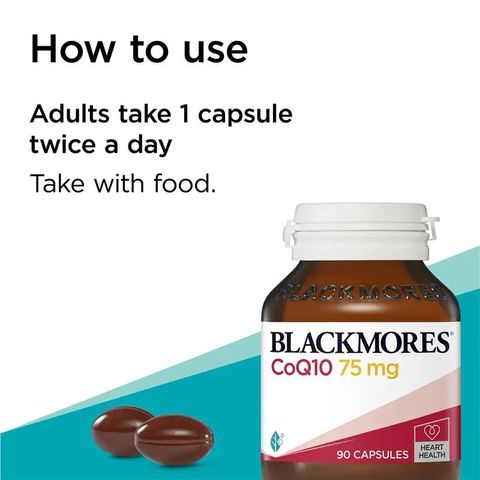 (90 Viên) Viên uống bổ sung CoQ10 cho tim mạch Blackmores CoQ10 75mg Chính Hãng