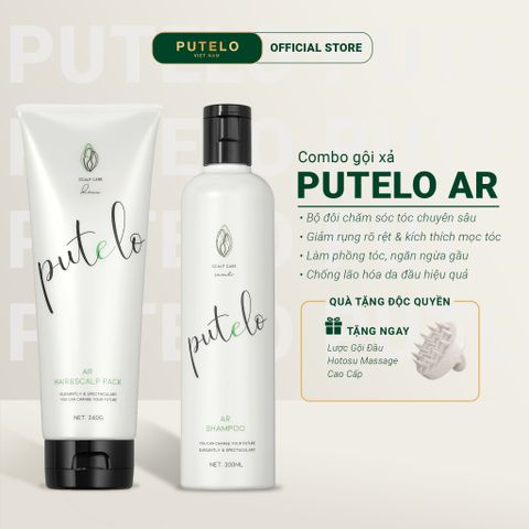Bộ dầu gội & xả thực vật, trẻ hóa da đầu, giảm rụng, hỗ trợ mọc tóc – Putelo AR – Chính hãng Nhật Bản