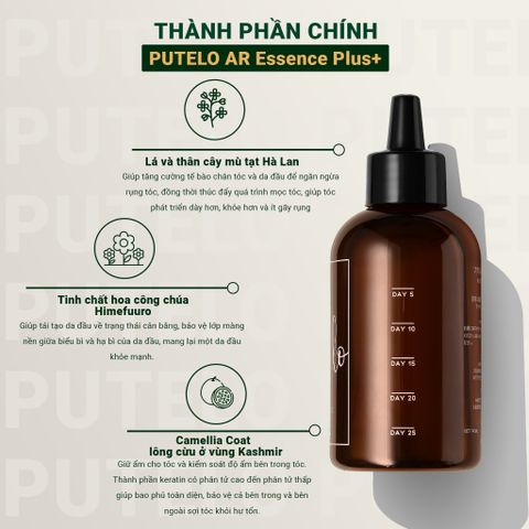 Bộ 3 sản phẩm trẻ hoá da đầu, kích thích mọc tóc PUTELO tăng cường độ phồng cho tóc