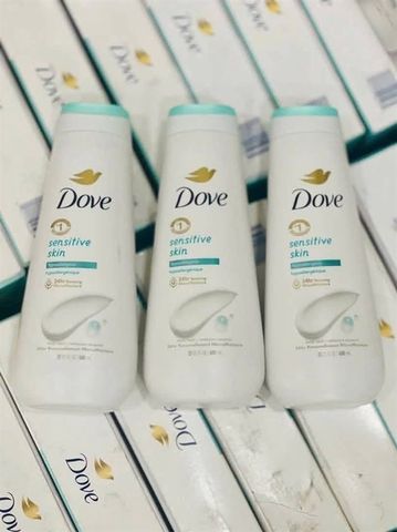 Set 3 chai Sữa tắm Dove Sensitive Skin Body Wash 680ml – dưỡng ẩm da mềm mịn