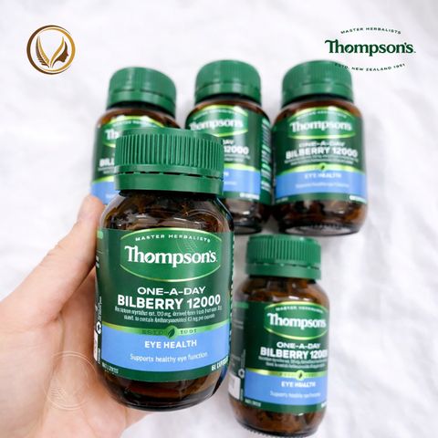 Viên uống bổ mắt và hỗ trợ mao mạch mắt Thompson’s One-A-Day Bilberry 12000mg 60 viên