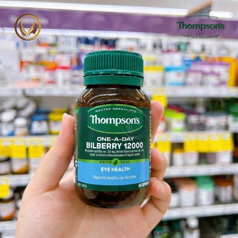 Viên uống bổ mắt và hỗ trợ mao mạch mắt Thompson’s One-A-Day Bilberry 12000mg 60 viên