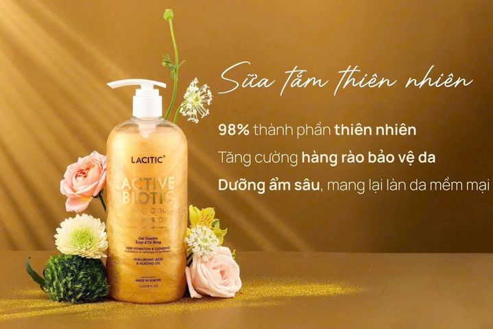 Sữa tắm Lacitic Bling bling vàng óng ánh , size đại hẳn 1 Lít