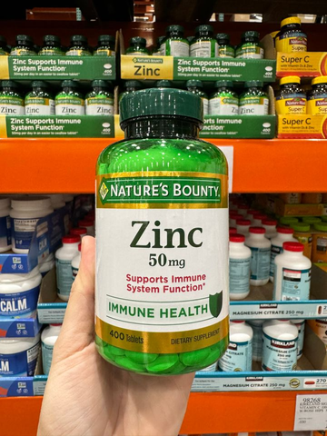 Nap khong chu. bổ sung kẽm Nature's Bounty Zinc 50mg 400 viên - Hỗ trợ miễn dịch, chống oxy hóa và bảo vệ da, hàng Mỹ