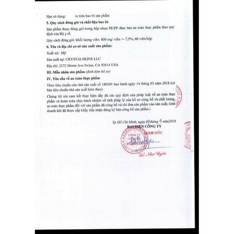 BẢO HÀNH 3 THÁNG - Viên Uống Trắng Da Giảm Sạm Nám Chống Lão Hoá WHITE Collection A+ Nutrition Hộp 60 Viên