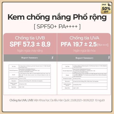 Kem chống nắng nâng tông da Waterfull Tone-up Sun Cream SPF 50+ 50ml - [d'Alba Official]