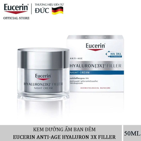 Kem Dưỡng Đêm Eucerin Hyaluron[3x]+ Filler 50ml 