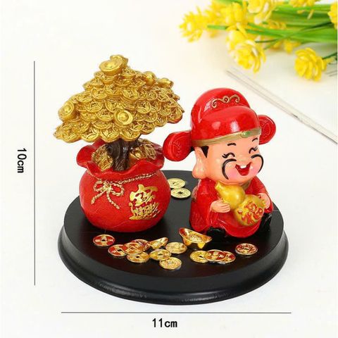 Tượng thần tài và cây kim tiền (TH113)