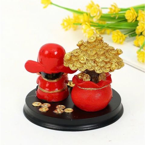 Tượng thần tài và cây kim tiền (TH113)