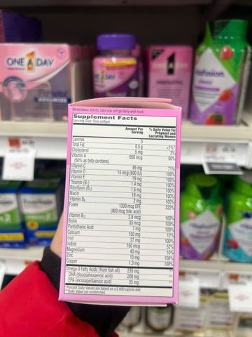 One A Day Prenatal 60 Viên Hỗ Trợ Sức Khỏe Thai Nhi Với DHA Folic Acid Và Sắt