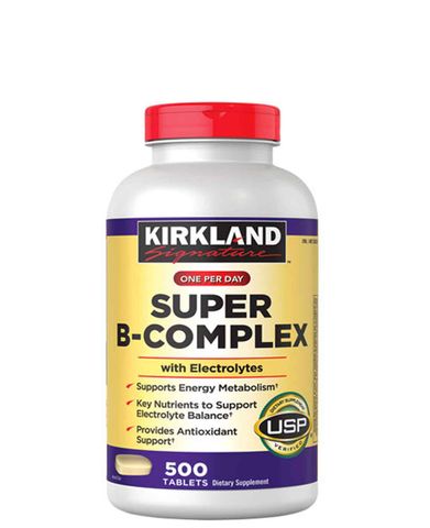 Vitamin B tổng hợp Super B-Complex Kirkland 500 viên - Tăng cường sức khỏe, hỗ trợ năng lượng và giảm căng thẳng hiệu quả