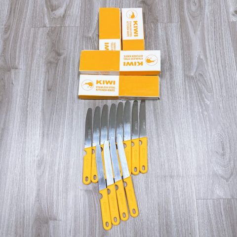 Hộp 12 dao Kiwi cán vàng đầu tròn – nhọn (TH179)