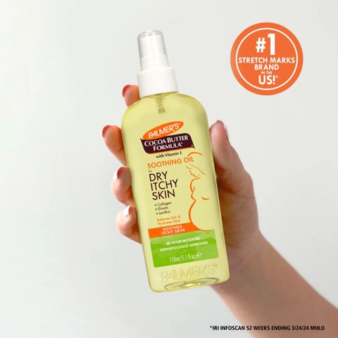 Dầu dưỡng da hỗ trợ giảm nhanh khô ngứa cho mẹ bầu Palmer's Soothing Oil for Dry Itchy Skin 150ml