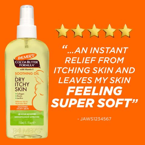 Dầu dưỡng da hỗ trợ giảm nhanh khô ngứa cho mẹ bầu Palmer's Soothing Oil for Dry Itchy Skin 150ml