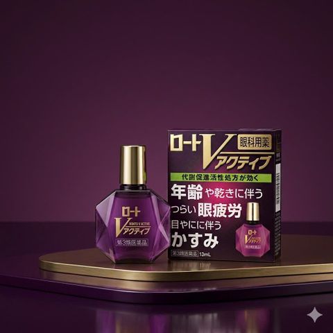Nước nhỏ mắt V active màu tím, nước nhỏ mắt cao cấp dành cho người cao tuổi, 13ml