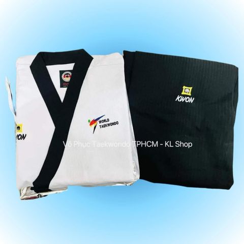 QUẦN TAEKWONDO FULL MÀU VẢI SỌC LOGO KWON