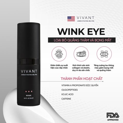 💗 Vivant Kem Dưỡng Mắt Wink Eye REJUVENATION CREAM Trẻ Hóa, Giảm Quầng Thâm, Chống Lão Hóa, Xóa Bọng Mắt, Giảm Nhăn