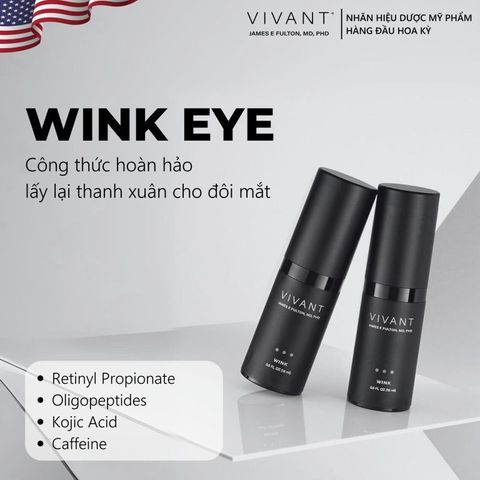 💗 Vivant Kem Dưỡng Mắt Wink Eye REJUVENATION CREAM Trẻ Hóa, Giảm Quầng Thâm, Chống Lão Hóa, Xóa Bọng Mắt, Giảm Nhăn