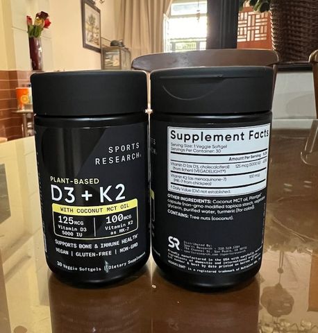 Vitamin D3 + K2 Plant Based Vegan 30Viên - Hỗ Trợ Sức Khỏe Xương Khớp & Miễn Dịch, Không Chứa Gluten & Non-GMO