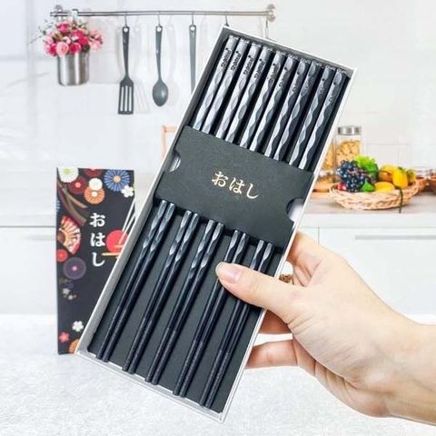 Set 5 Đũa Nhật Kháng Khuẩn Shikisai hoa anh đào Chịu Nhiệt, Chống Trượt