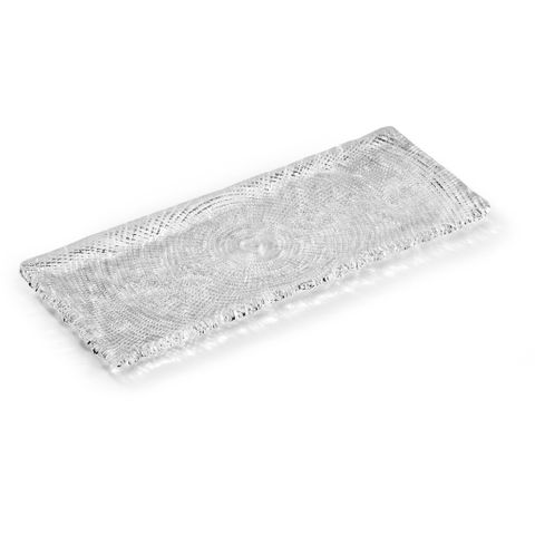 Đĩa chữ nhật IVV Diamante trắng