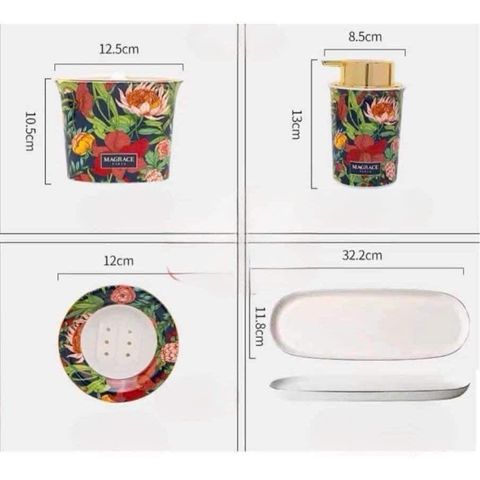 Set 4 món dụng cụ nhà tắm Magrace Paris