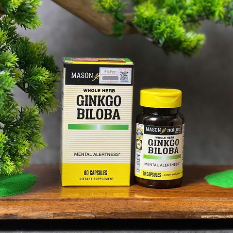 [Nhập khẩu chính ngạch] Mason Natural Ginkgo Biloba - Viên uống bổ não (60 viên)