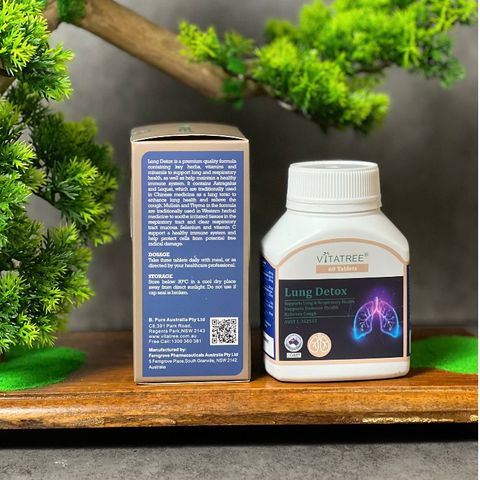 [Nhập khẩu chính ngạch] Vitatree Lung Detox - Viên uống bổ phổi, thải độc phổi (60 viên)