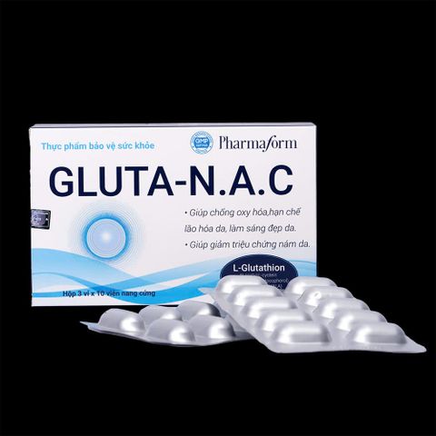 Viên uống làm sáng da Pharmaform Gluta-N.A.C - Hỗ trợ chống oxy hóa sáng da, 30 viên