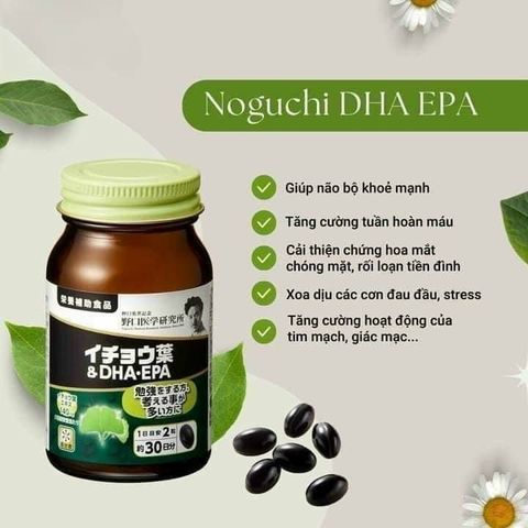 Viên uống bổ não DHA Ginkgo Noguchi 60v - Tăng cường trí nhớ, nâng cao sức khỏe não bộ từ Nhật Bản 738797