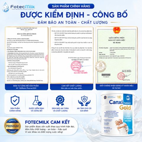 Sữa Canxi Nano Gold FotecPharm 900g Sữa Dinh Dưỡng Bổ Sung Canxi Cho Người Lớn Tuổi Ít NgọtFotecMilk