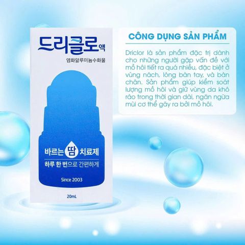 LĂN NÁCH HIỆU  Driclor KOREA.