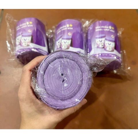 Cuộn túi rác có quai xách oải hương tím (TH362)