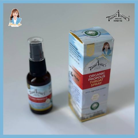 Xịt họng keo ong manuka MGO650+ New Zealand TranzAlpine Organic Propolis Throat Spray 30ml 739550