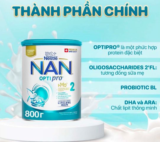 Sữa Nan Nga Optipro Số 2 800g Tăng Đề Kháng Hỗ Trợ Tiêu Hoá
