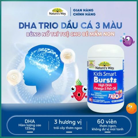 Nature's Way Kids Smart Bursts High DHA Omega-3 Fish Oil 60 Viên