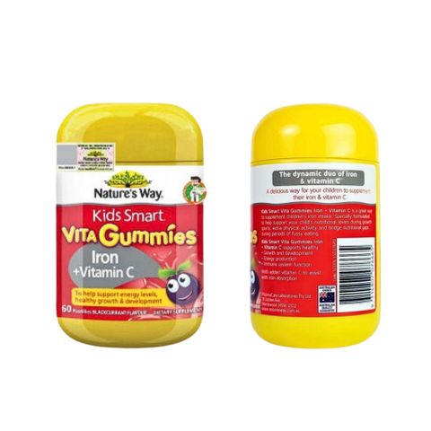 Nature’s Way Kids Smart Vita Gummies Iron + Vitamin C Kẹo Dẻo Sắt & Vitamin C Cho Bé 60 Viên