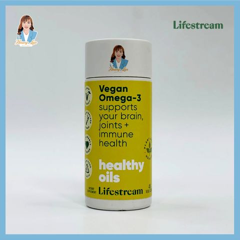Viên uống omega3 thuần chay từ Tảo biển New Zealand Lifestream Vegan Omega-3 (45 viên)
