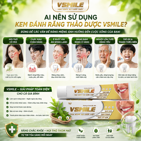 Kem Đánh Răng VSmile Cafe Thảo Dược Làm Sạch Răng Thơm Hơi Thở Giảm Ố Vàng 150g