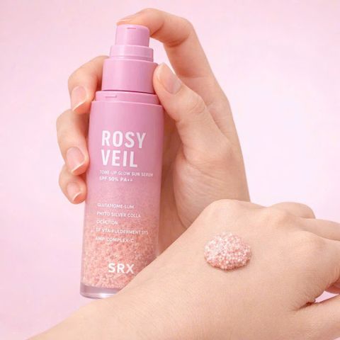 Kem chống nắng nâng tông Srx Rosy Veil Tone Up Glow Sun Serum Spf 50 Pa++++ [hàng nhập khẩu]