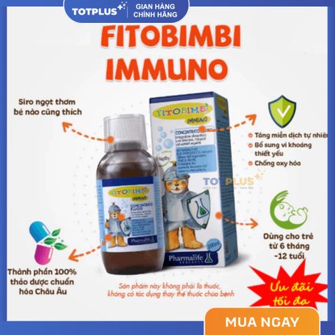 Fitobimbi Immuno - Tăng Đề Kháng Cho Trẻ – Hỗ Trợ Miễn Dịch, Giảm Ốm Vặt
