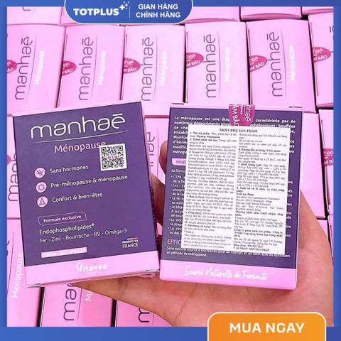 Manhae Menopause - Viên Uống Cân Bằng Nội Tiết Tố Nữ, Điều Hòa Kinh Nguyệt, Khô Hạn - Nhập Khẩu Pháp