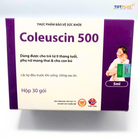 Siro Ho COLEUSCIN 500 – Giảm Ho, Tiêu Đờm, An Toàn Cho Trẻ Sơ Sinh Và Phụ Nữ Mang Thai - Hộp 30 gói
