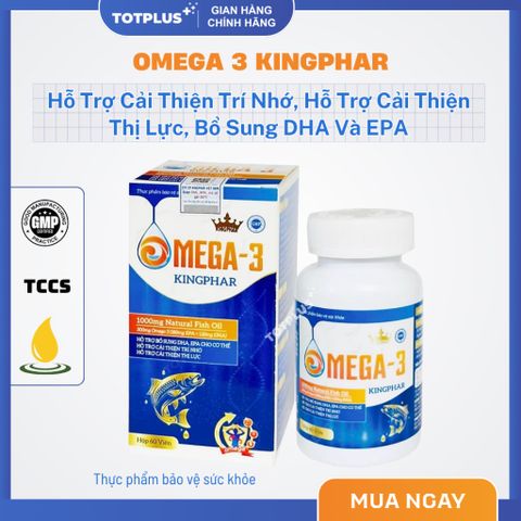 Omega-3 Kingphar - Hỗ Trợ Tăng Cường Trí Nhớ Và Cải Thiện Thị Lực - Hộp 60 Viên