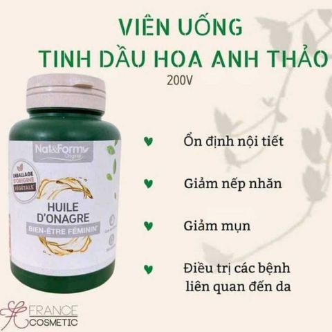 TInh dầu hoa anh thảo hỗ trợ đẹp da, cân băng nội tiết